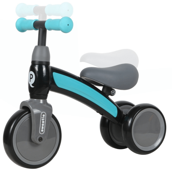 Bicicletă fără pedale Qplay Sweetie Blue Black Metal / Pentru copii photo 4