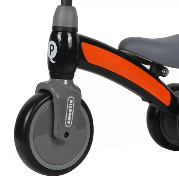 Bicicletă fără pedale Qplay Sweetie Orange Black Metal / Pentru copii photo 3
