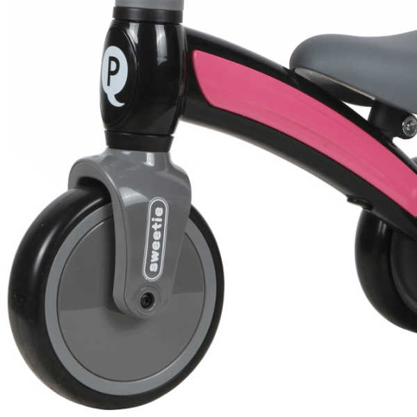 Bicicletă fără pedale Qplay Sweetie Pink Black Metal / Pentru copii photo 4