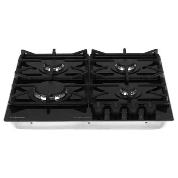 Plită încorporabilă pe gaz Hansa BHKS6515516 Black Sticlă călită, Gratare: Fontă photo 2