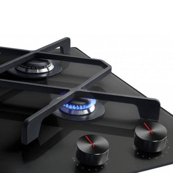 Plită încorporabilă pe gaz Hansa BHKS632590 Black Sticlă călită, Gratare: Fontă photo 4