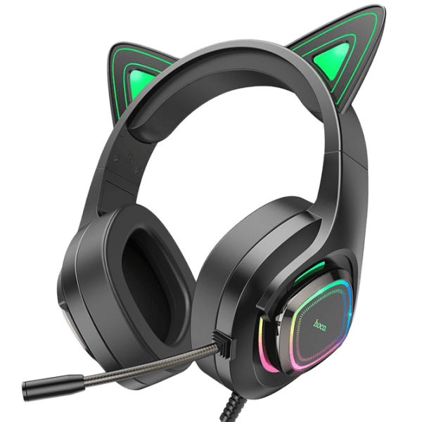 Căști Hoco W107 Elf cat Black Cu fir/ Gaming/ On the ear photo 1