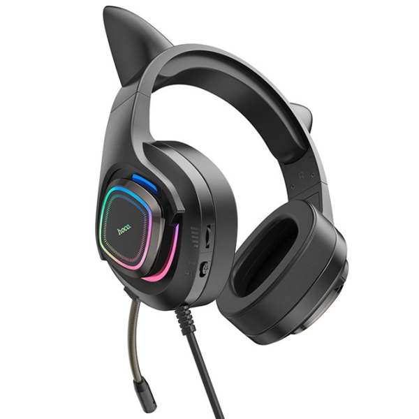 Căști Hoco W107 Elf cat Black Cu fir/ Gaming/ On the ear photo 3