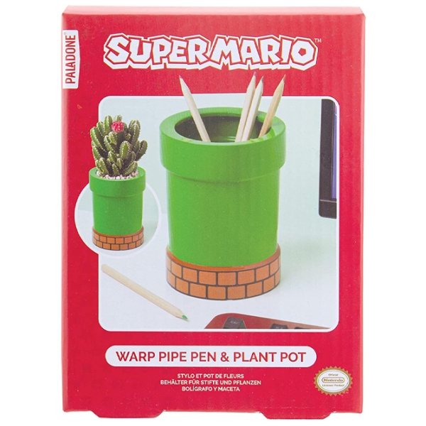 Фигурка с подставкой для цветов Paladone Super Mario Warp Pipe Flower Pot and Pen 12+ / Зеленый photo 4