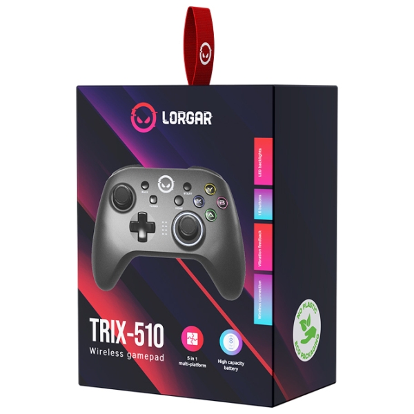 Gamepad Lorgar TRIX-510 Black Fără fir / 16 buttons photo 5
