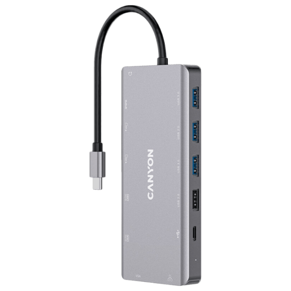 Adaptor Hub Canyon DS-12 Grey USB Type-C photo 1