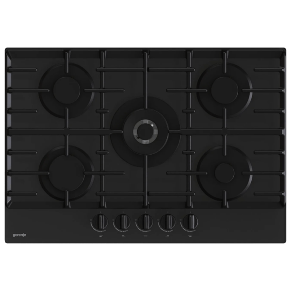 Plită încorporabilă pe gaz Gorenje GTW 7C51B Black Oțel emailat, Gratare: Fontă photo 1