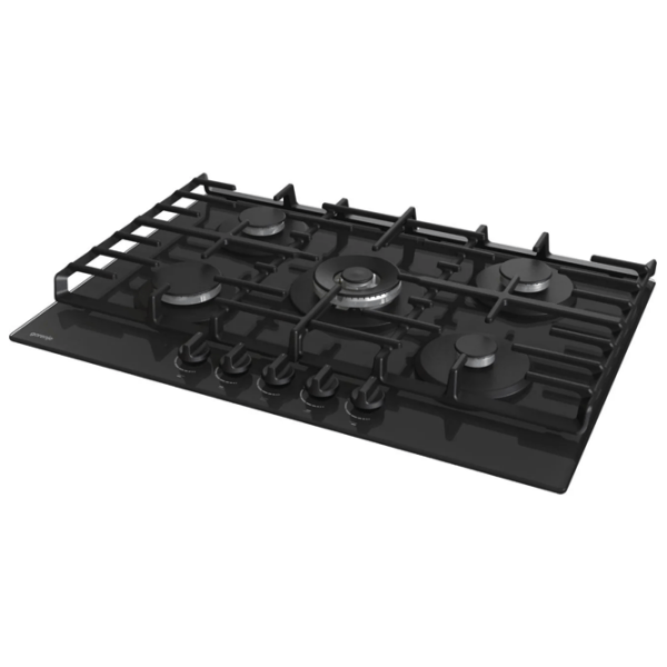 Plită încorporabilă pe gaz Gorenje GTW 7C51B Black Oțel emailat, Gratare: Fontă photo 2