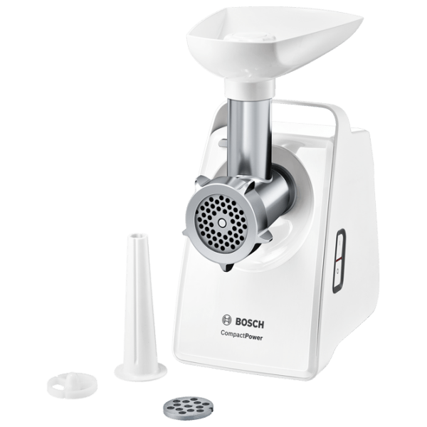 Mașină de tocat carne Bosch MFW3910W White 500 W/ 1900 W, 2.3 kg/ min photo 1