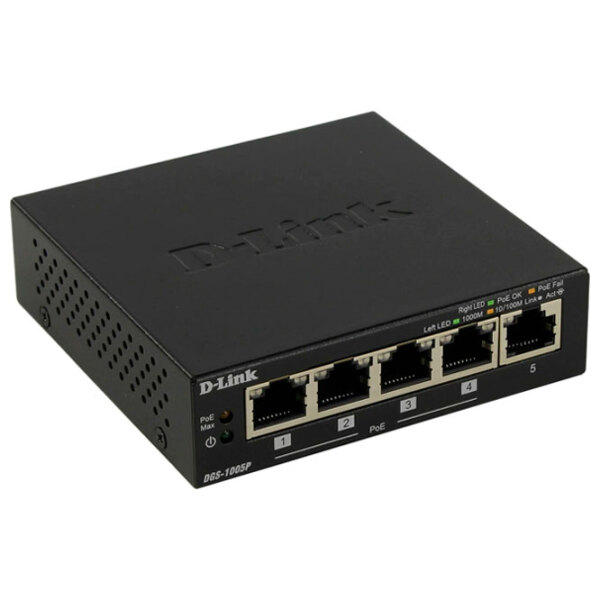 Switch D-Link DGS-1005P/ A1A Black 10 Gbit/ s photo 2