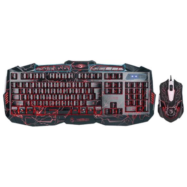 Tastatura & Mouse Marvo KM400L Black Gaming, Cu fir photo 1