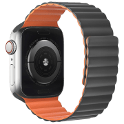 Ремешок Apple Watch WA07 Flexible series magnetic strap Серый Оранжевый Силикон, 38, 40, 41 мм
