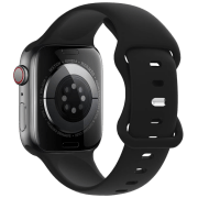 Ремешок Apple Watch WA15 Flexible series 8-character buckle solid color silicone strap Черный Силикон, 42, 44, 45, 49 мм