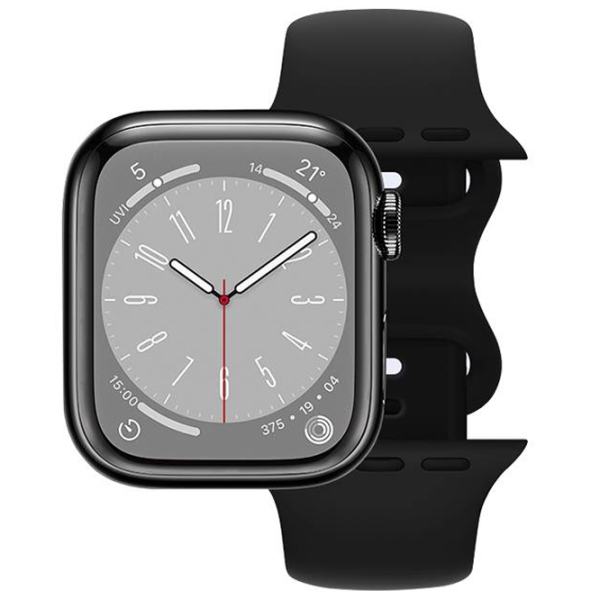Ремешок Apple Watch WA15 Flexible series 8-character buckle solid color silicone strap Черный Силикон, 42, 44, 45, 49 мм photo 2