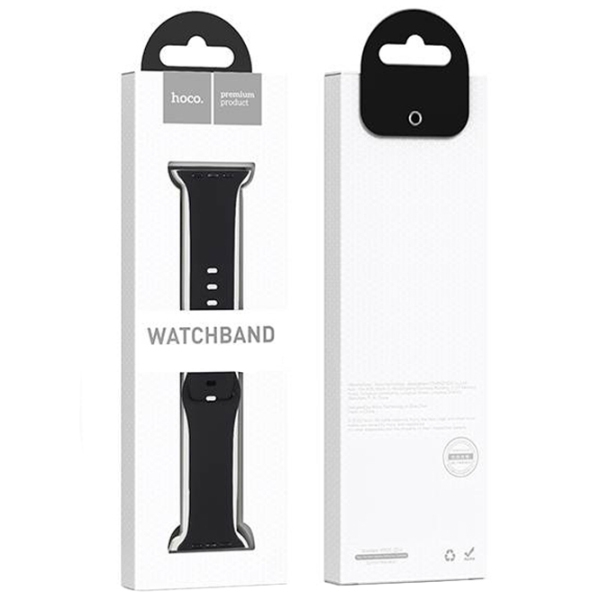 Ремешок Apple Watch WA15 Flexible series 8-character buckle solid color silicone strap Черный Силикон, 42, 44, 45, 49 мм photo 4