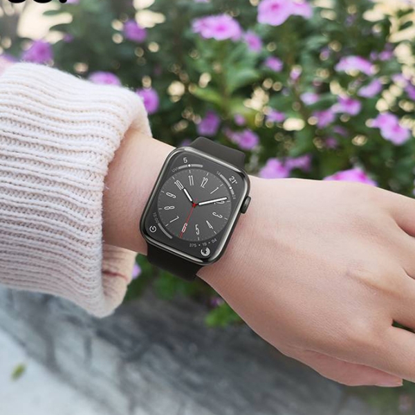 Ремешок Apple Watch WA15 Flexible series 8-character buckle solid color silicone strap Черный Силикон, 42, 44, 45, 49 мм photo 5