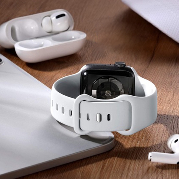 Ремешок Apple Watch WA15 Flexible series 8-character buckle solid color silicone strap Белый Силикон, 42, 44, 45, 49 мм photo 6