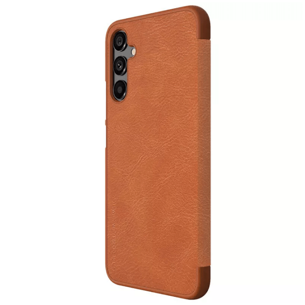 Husă pentru smartphone Samsung Galaxy A34 (QIN) Brown Nillkin, Piele, Flip Cover photo 2