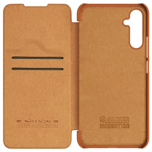 Husă pentru smartphone Samsung Galaxy A34 (QIN) Brown Nillkin, Piele, Flip Cover photo 6