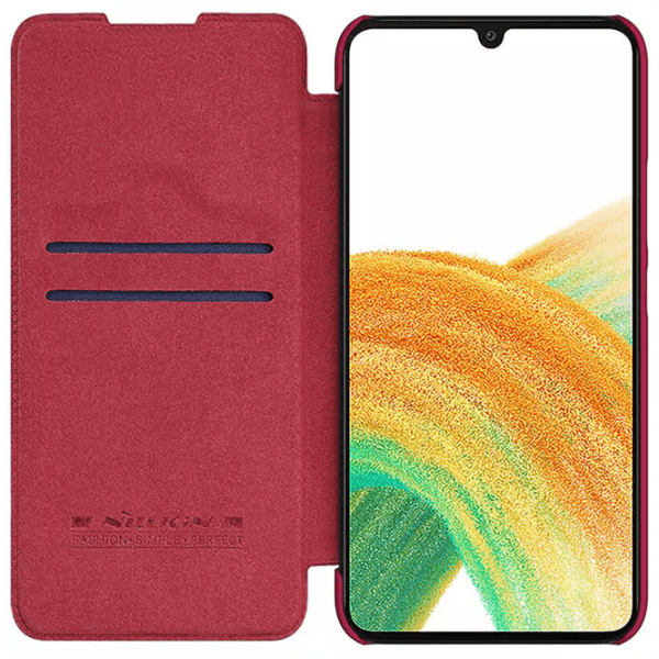 Husă pentru smartphone Samsung Galaxy A34 (QIN) Red Nillkin, Piele, Flip Cover photo 4