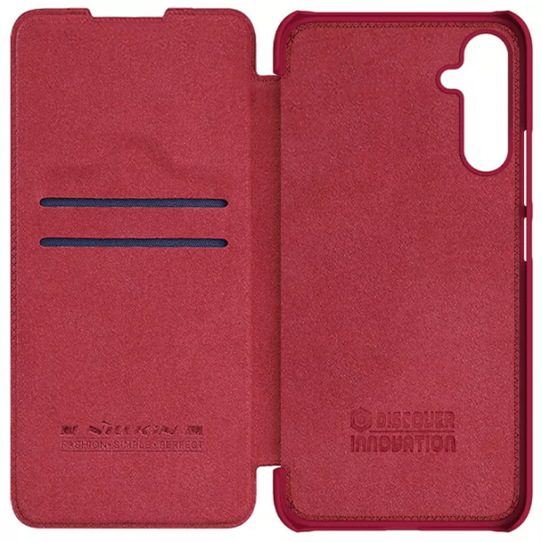 Husă pentru smartphone Samsung Galaxy A34 (QIN) Red Nillkin, Piele, Flip Cover photo 6