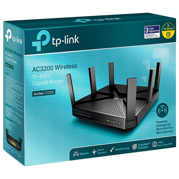Wi-Fi Router TP-Link Archer C3200 Black Versiune Wi-Fi: 802.11 ac photo 6