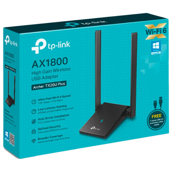 Сетевой адаптер TP-Link Archer TX20U Plus Черный  photo 5