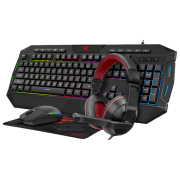 Set Havit KB501CM Black Gaming, Cu fir