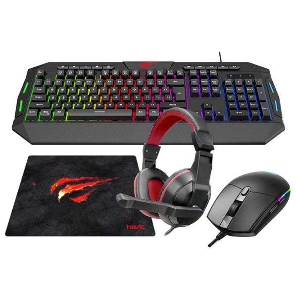 Set Havit KB501CM Black Gaming, Cu fir photo 2
