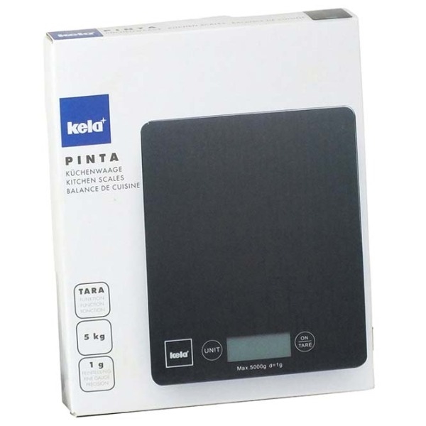 Cântar de bucătărie Kela Pinta 38391 Black Electronic, Plastic/ Sticlă, 5 kg photo 3
