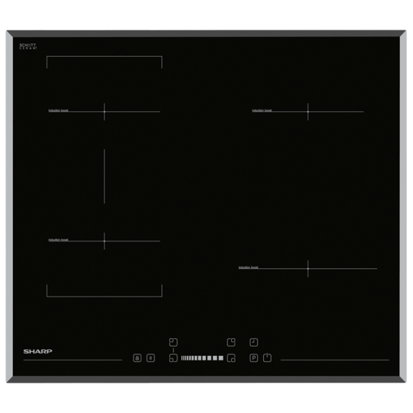 Plită încorporabilă cu inducție SHARP KH-6I27CS00-EU Black Vitroceramică, 7400 W photo 1