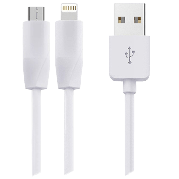 Cablu pentru telefon Hoco X1 USB/ Lightning, microUSB White  photo 1