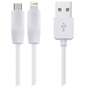 Cablu pentru telefon Hoco X1 USB/ Lightning, microUSB White 