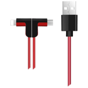 Cablu pentru telefon Hoco X12 USB Type-A/ Lightning, microUSB Red 