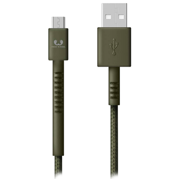 Кабель для телефона Fresh 'N Rebel Camouflage USB Type-A/ microUSB Зелёный  photo 1