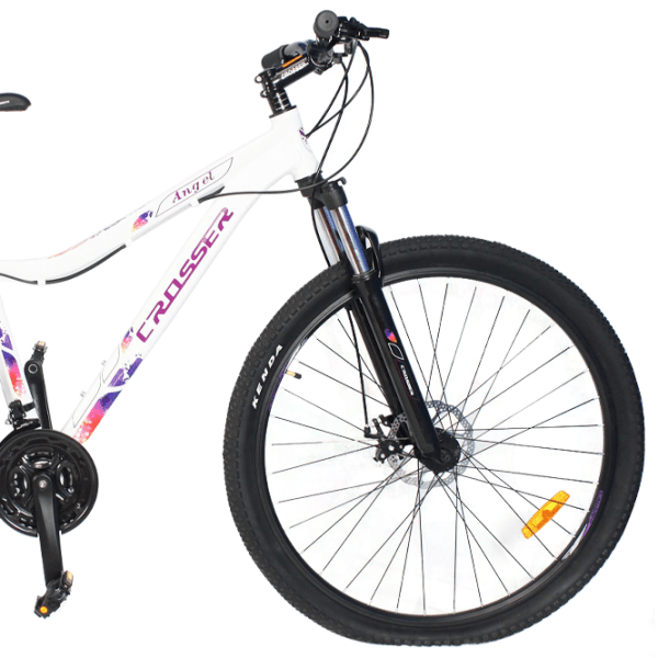 Bicicletă Crosser Angel 24" 13" White Pink Aluminiu / Pentru copii photo 3