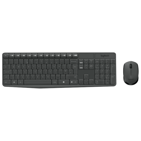 Клавиатура и Мышь Logitech MK235 Черный Для дома и офиса, Беспроводные photo 1