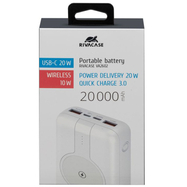 Power Bank 20000 мАч RivaCase VA2602 (20 Вт) Белый  photo 4