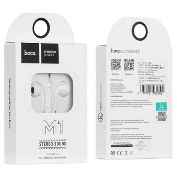 Căști Hoco M1 White Cu fir / Personal / In ear photo 2