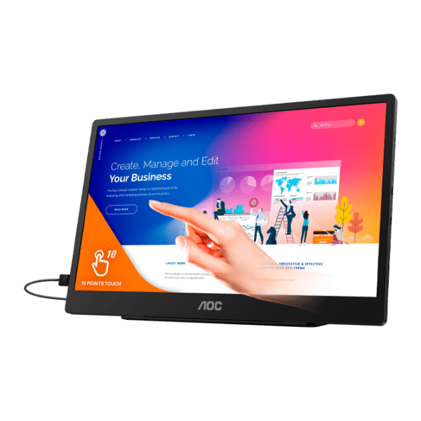 Монитор AOC 16T2 Черный 15.6" Full HD IPS WLED photo 2