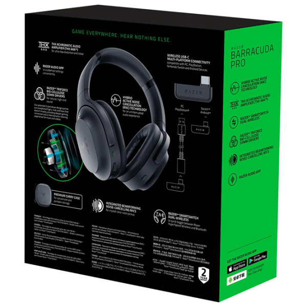 Наушники Razer Barracuda PRO Черный Беспроводные/ Полноразмерные photo 8