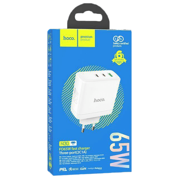 Încărcător de rețea Hoco N30 (65 W) White  / White photo 3