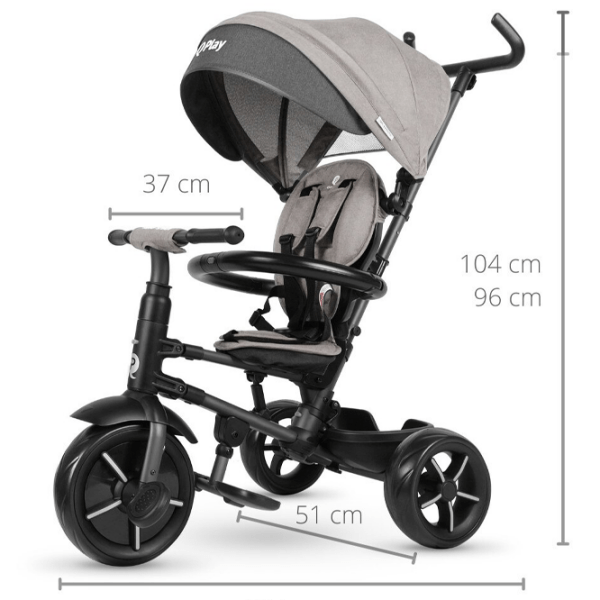 Triciclu Qplay Rito Star Gray Metal/ Pentru copii photo 9