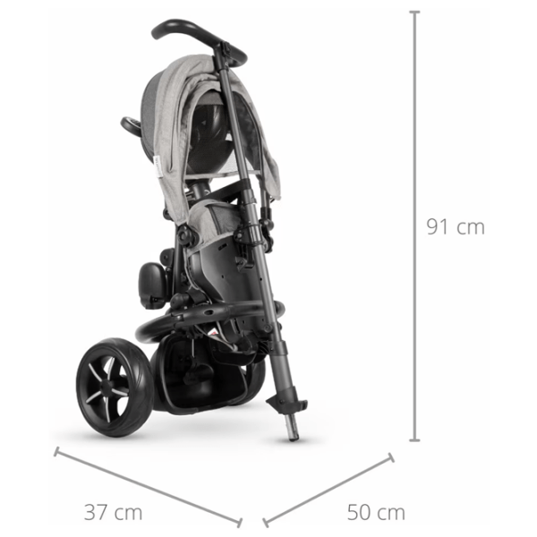 Triciclu Qplay Rito Star Gray Metal/ Pentru copii photo 10
