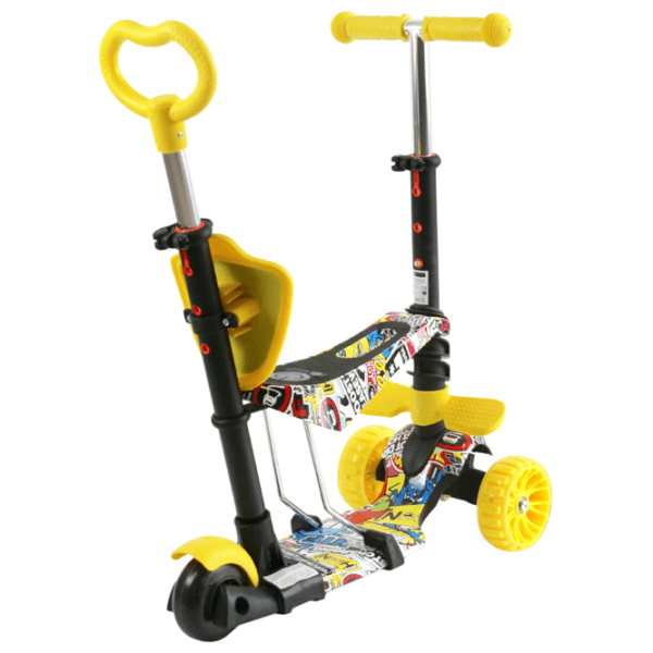 Детский трёхколёсный самокат Lorelli Draxter Plus (10390140019) Желтый 3 года, 20 кг, Пластиковые с силиконом photo 2