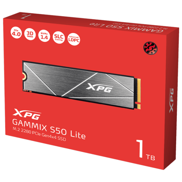 SSD ADATA XPG GAMMIX S50 Lite M.2 1 ТБ Скорость чтения: 3900 МБ/ с,
Скорость записи: 3200 MБ/ с photo 6