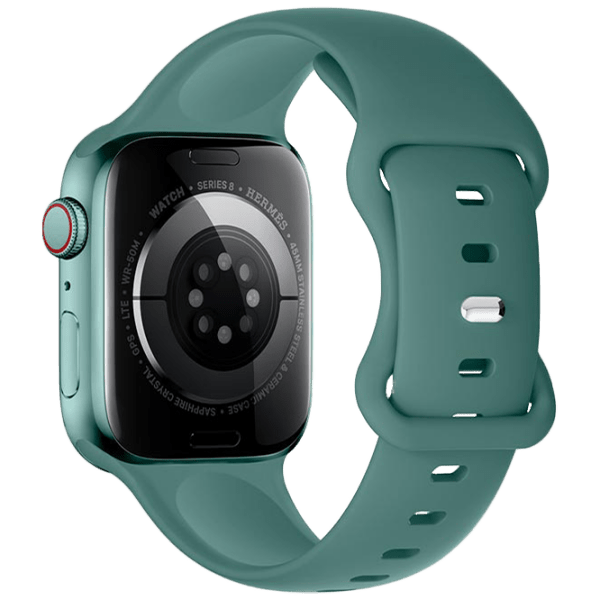 Curelușă Apple Watch WA15 Flexible series 8-character buckle solid color silicone strap Green Pine Silicon, 38, 40, 41 mm photo 1