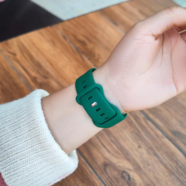 Curelușă Apple Watch WA15 Flexible series 8-character buckle solid color silicone strap Green Pine Silicon, 38, 40, 41 mm photo 2