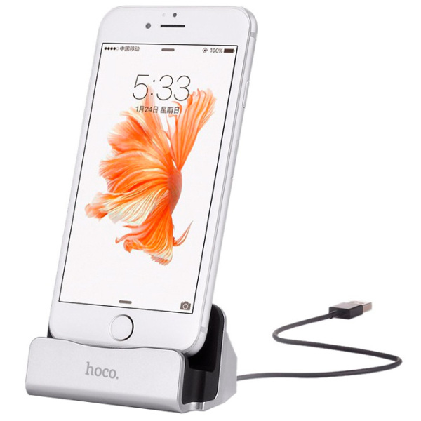 Suport pentru telefon Hoco CPH18 USB Charging Dock Silver  photo 2