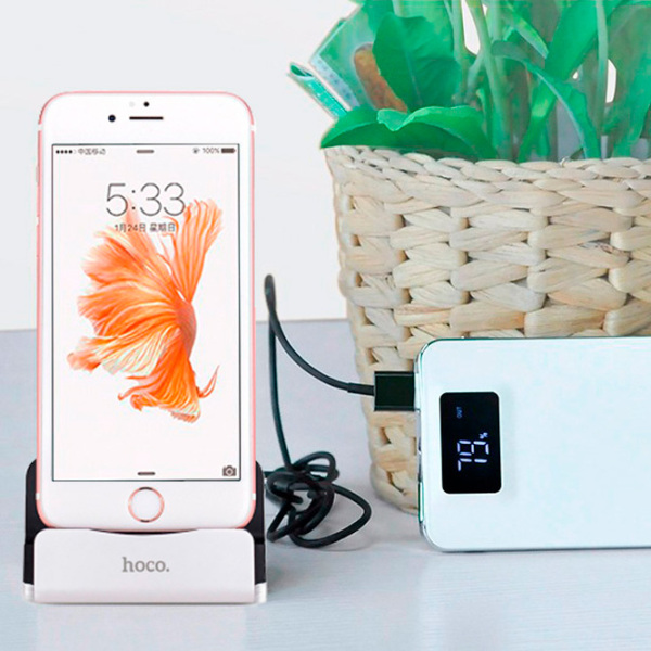 Suport pentru telefon Hoco CPH18 USB Charging Dock Silver  photo 3